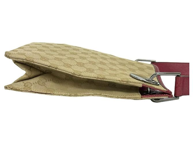 Gucci GG Monogramm Canvas Leder Schultertasche Beige Bordeaux - Ansicht 6