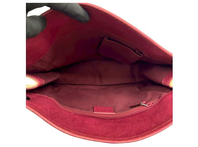 Gucci GG Monogramm Canvas Leder Schultertasche Beige Bordeaux - Ansicht 9