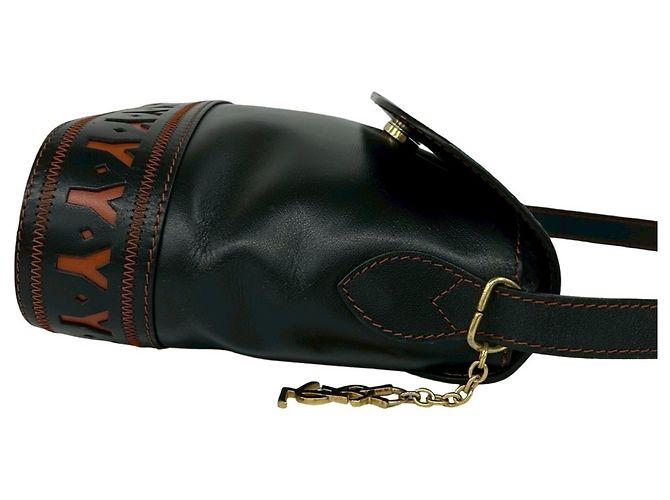 Borsa a Spalla in Pelle Cassandra Yves Saint Laurent Nero - vista 6