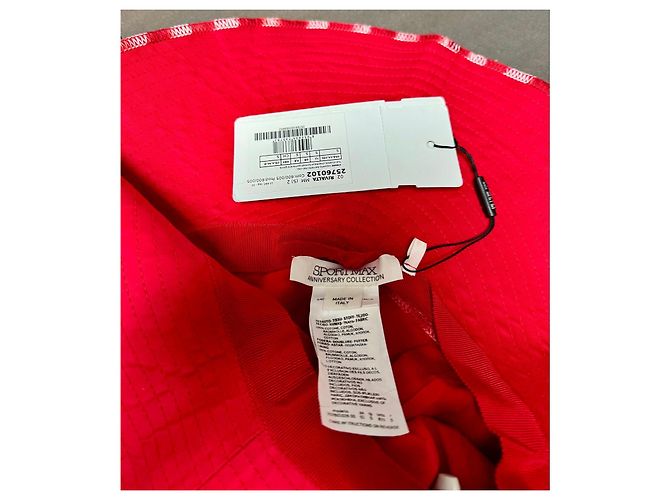 Cappello a secchiello rosso Sportmax con accenti bianchi - vista 6