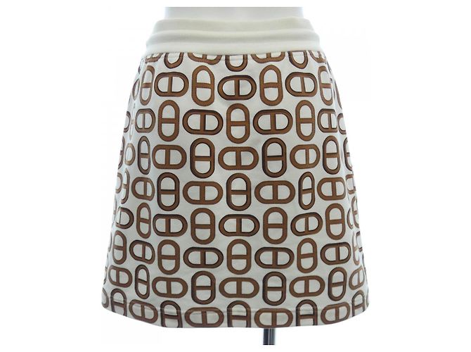 Hermès Gonna in cotone Hermes Bianco - vista 2
