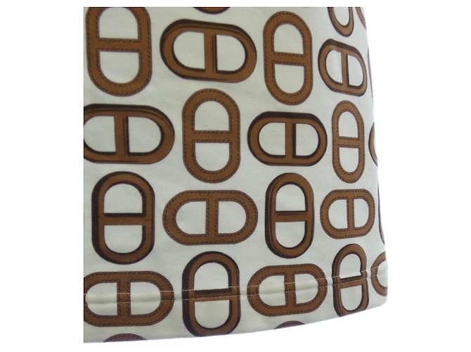 Hermès Gonna in cotone Hermes Bianco - vista 6