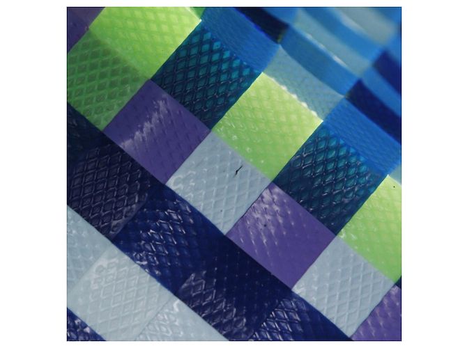 Bolsa de mão em polipropileno trançado Marni Micro Basket Azul Multicor - vista 10