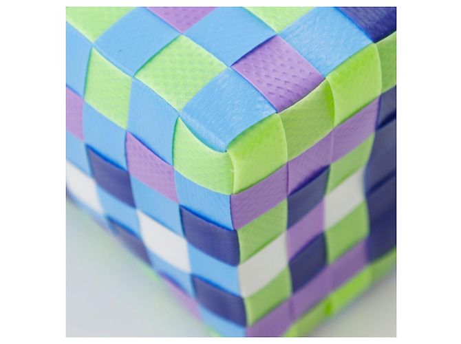 Bolsa de mão em polipropileno trançado Marni Micro Basket Azul Multicor - vista 4