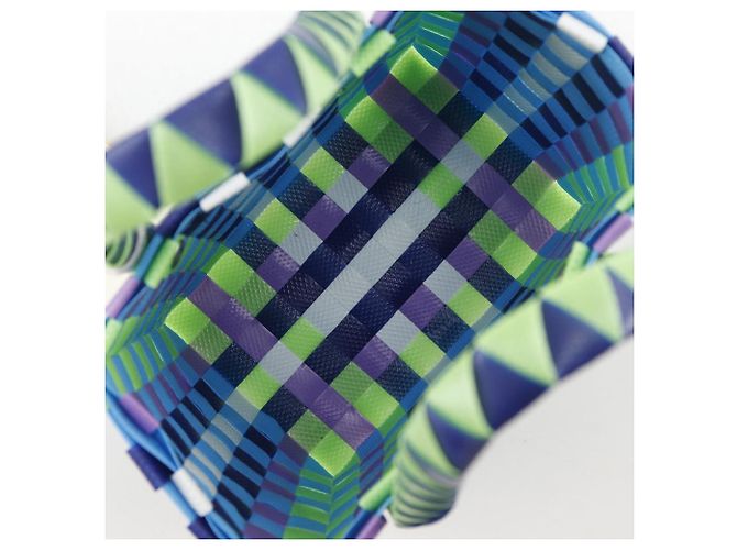 Bolsa de mão em polipropileno trançado Marni Micro Basket Azul Multicor - vista 6