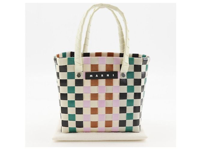 Marni Woven Micro Basket Handtasche aus Polypropylen Weiß Mehrfarben - Ansicht 15