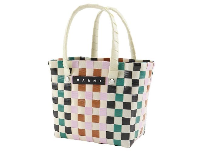 Marni Woven Micro Basket Handtasche aus Polypropylen Weiß Mehrfarben - Ansicht 2