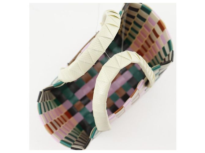 Marni Woven Micro Basket Handtasche aus Polypropylen Weiß Mehrfarben - Ansicht 8