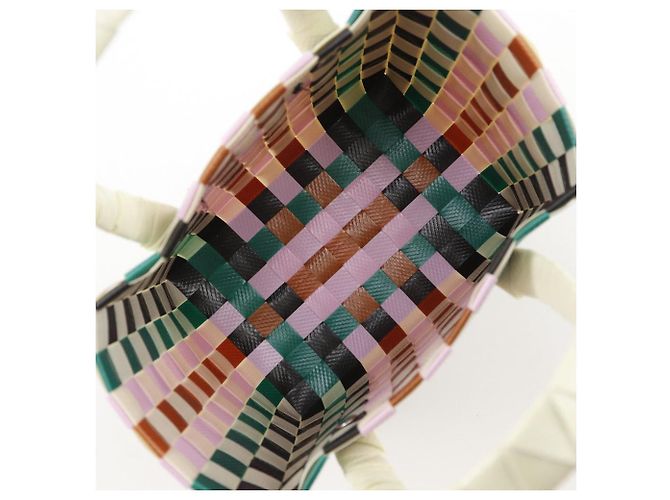 Marni Woven Micro Basket Handtasche aus Polypropylen Weiß Mehrfarben - Ansicht 9
