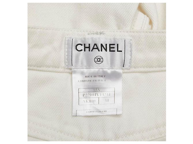 Jeans de algodão Chanel Branco - vista 6