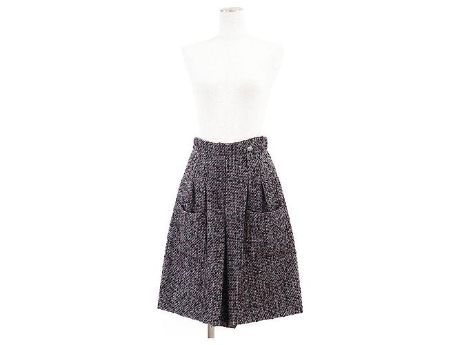 Timeless Falda de lana de alpaca de tweed de Chanel Castaño - vista 2