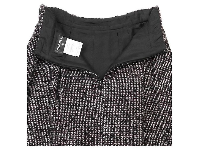 Timeless Falda de lana de alpaca de tweed de Chanel Castaño - vista 8