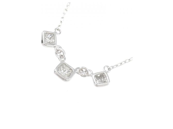 Autre Marque Collana in diamante K18WG Argento - vista 3