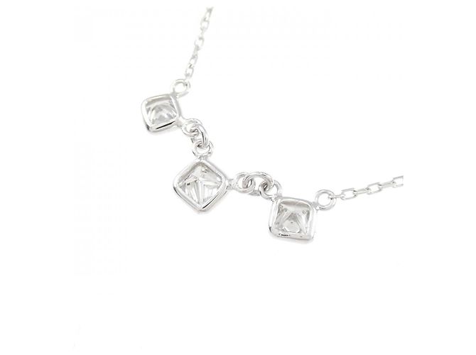 Autre Marque Collana in diamante K18WG Argento - vista 4