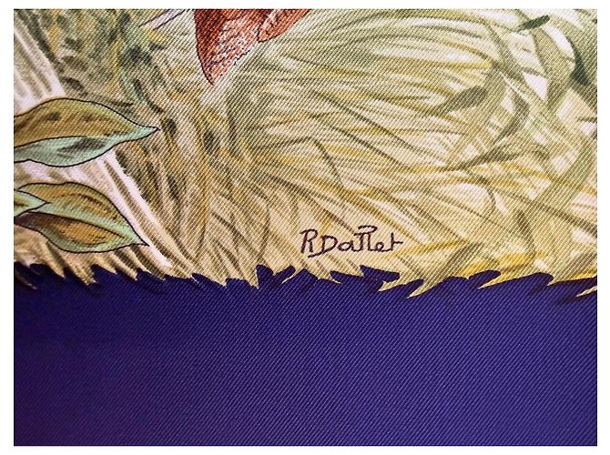 Hermès: Sciarpa Vintage "Halte en Camargue" 1989 Ottime Condizioni Multicolore - vista 13