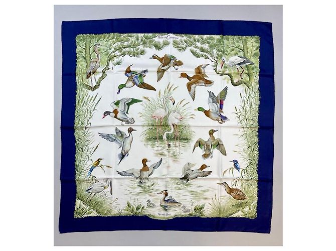 Hermès: Sciarpa Vintage "Halte en Camargue" 1989 Ottime Condizioni Multicolore - vista 2