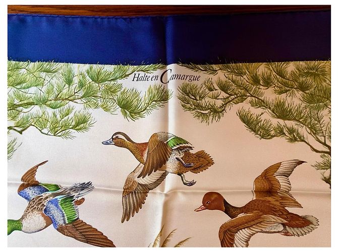 Hermès: Sciarpa Vintage "Halte en Camargue" 1989 Ottime Condizioni Multicolore - vista 5