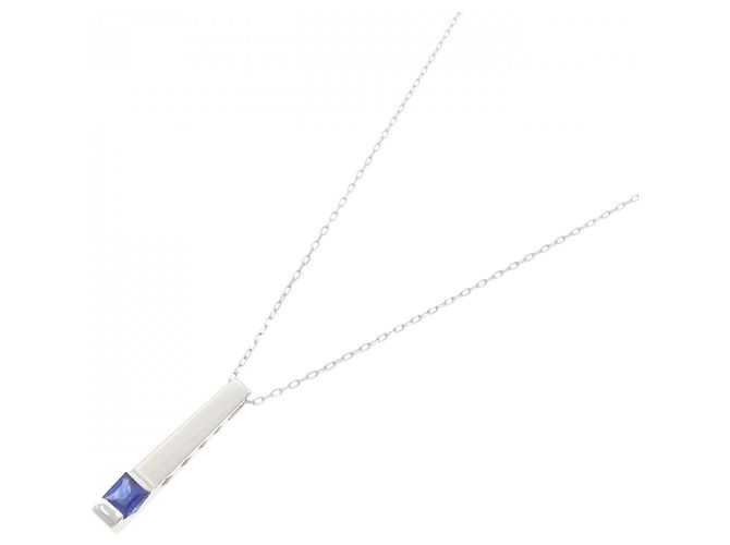 Autre Marque Collana in Zaffiro Pt900 Pt850 Argento - vista 2