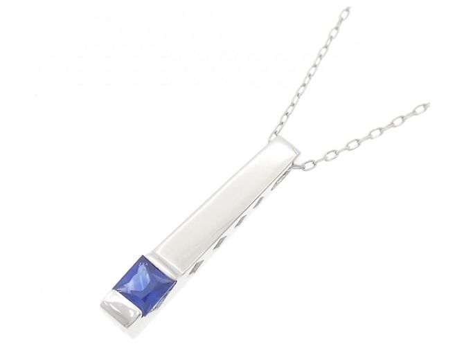 Autre Marque Collana in Zaffiro Pt900 Pt850 Argento - vista 3