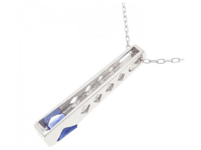 Autre Marque Collana in Zaffiro Pt900 Pt850 Argento - vista 4