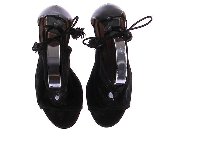 Décolleté con lacci in suede nero Aquazzura 37 - vista 6