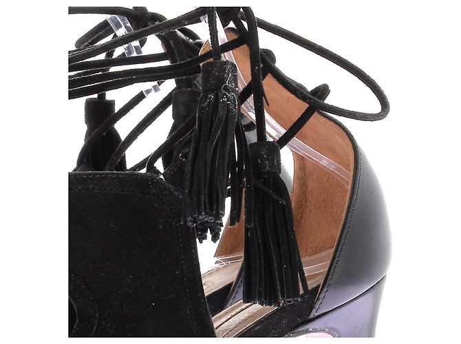 Décolleté con lacci in suede nero Aquazzura 37 - vista 8