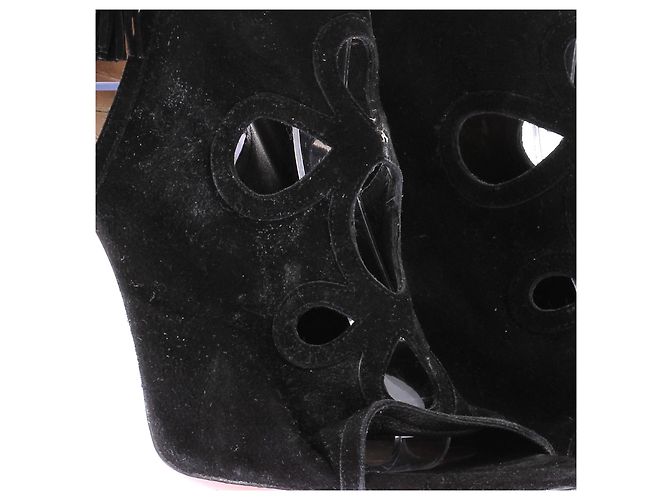 Décolleté con lacci in suede nero Aquazzura 37 - vista 9