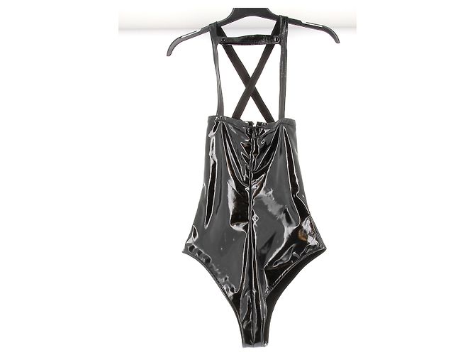 Courreges Body in similpelle lucida Nero - vista 2