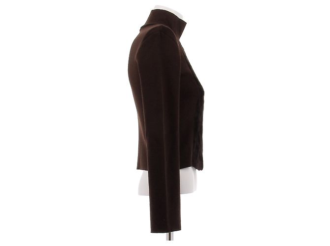 Barbara Bui Brauner Rollkragenpullover aus Pelz - Ansicht 3