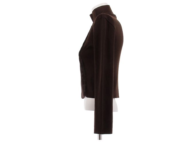 Barbara Bui Brauner Rollkragenpullover aus Pelz - Ansicht 4