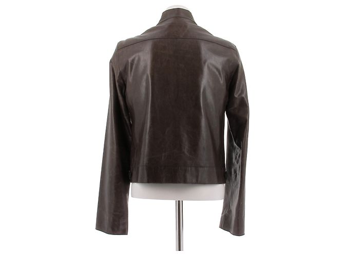 Chaqueta de cuero marrón Calvin Klein Castaño - vista 2