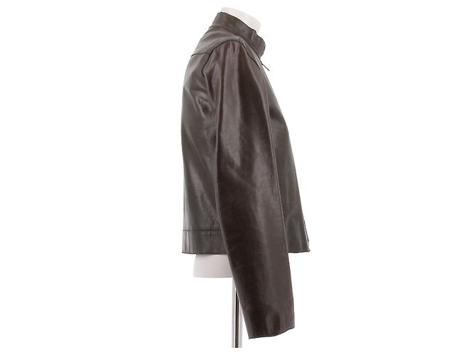 Chaqueta de cuero marrón Calvin Klein Castaño - vista 3