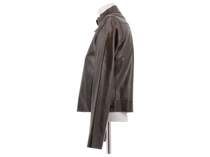 Chaqueta de cuero marrón Calvin Klein Castaño - vista 4