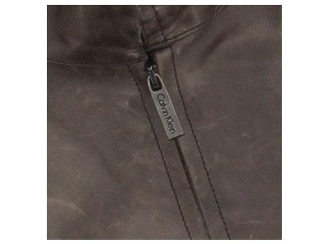Chaqueta de cuero marrón Calvin Klein Castaño - vista 5