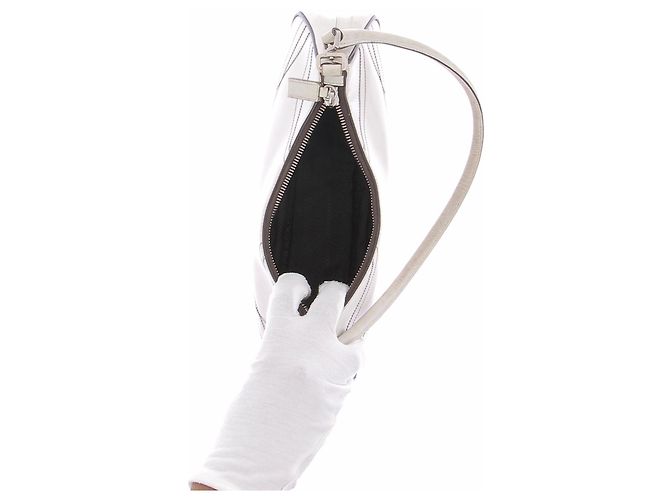 Borsa hobo Prada in pelle bianca Bianco - Ansicht 6