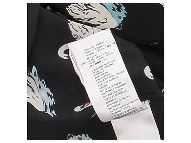 Stella Mc Cartney Schwarzes Kleid mit Schwanmotiven aus Seide - Ansicht 7
