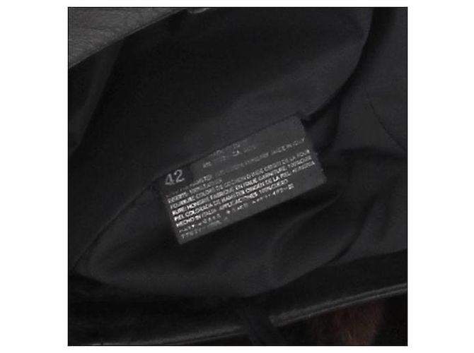 Prada Gonna marrone in pelliccia bicolore - vista 6