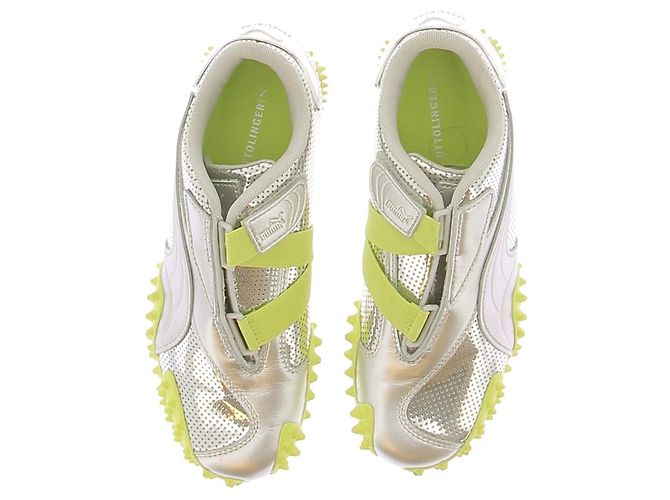 Autre Marque PUMA x OTTOLINGER Silberne Leder Sneakers Golden - Ansicht 6