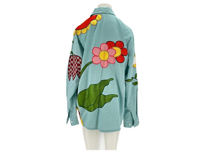 Autre Marque Camisa SKYHIGHT FARM de algodón azul bordada L - vista 2