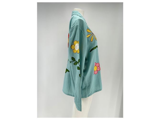 Autre Marque Camisa SKYHIGHT FARM de algodón azul bordada L - vista 3