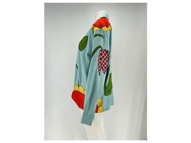 Autre Marque Camisa SKYHIGHT FARM de algodón azul bordada L - vista 4