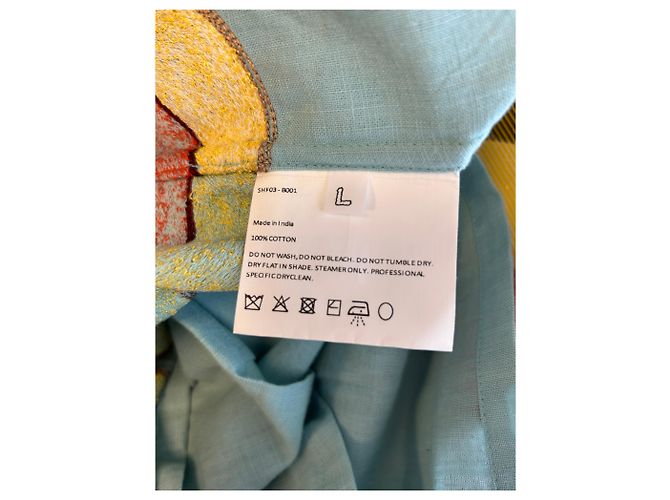 Autre Marque Camisa SKYHIGHT FARM de algodón azul bordada L - vista 6