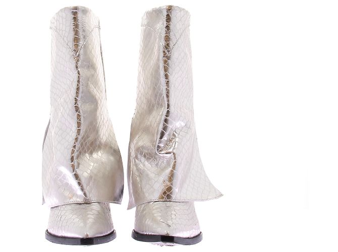 Autre Marque Botas TORAL de piel plateadas 38 Plata - vista 4