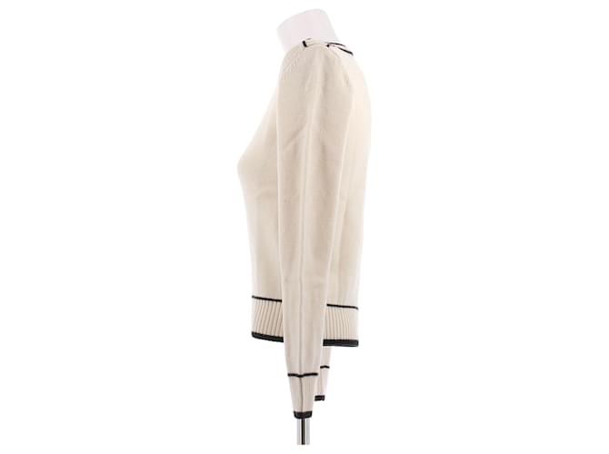 Vanessa Seward Weißer und schwarzer Pullover aus Wolle - Ansicht 4