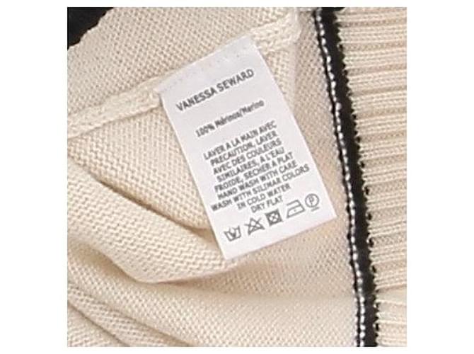 Vanessa Seward Weißer und schwarzer Pullover aus Wolle - Ansicht 6