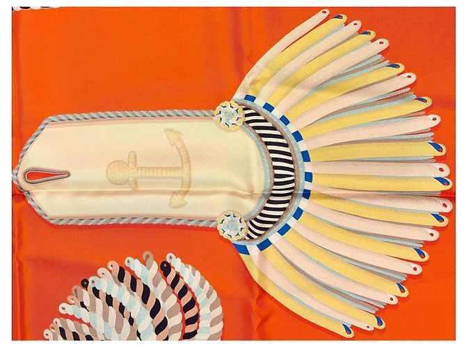 Hermès: Sciarpa Doppia Faccia "Epaulettes de Gala" 90 cm. Eccellente. Condizione Multicolore - vista 5