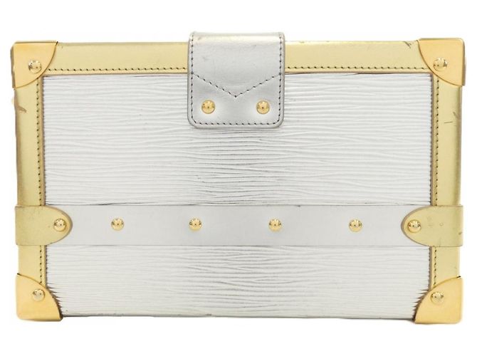 Borsa a Spalla Petite Malle Epi Louis Vuitton Argento D'oro Metallico - vista 2