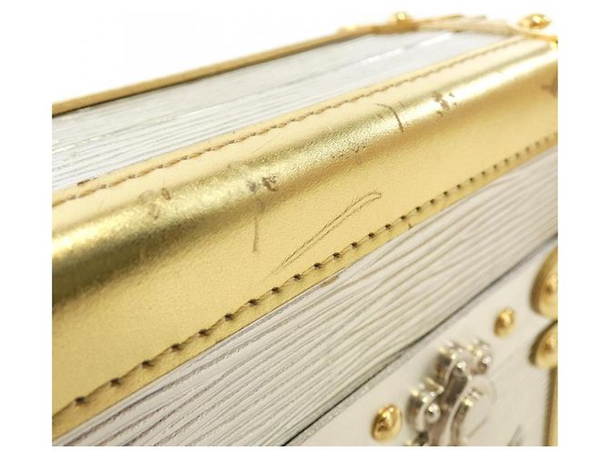 Borsa a Spalla Petite Malle Epi Louis Vuitton Argento D'oro Metallico - vista 4
