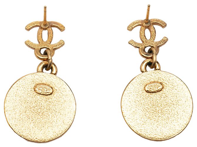 Chanel Gold CC Emaille Stern Ohrringe mit Clipverschluss Golden - Ansicht 2