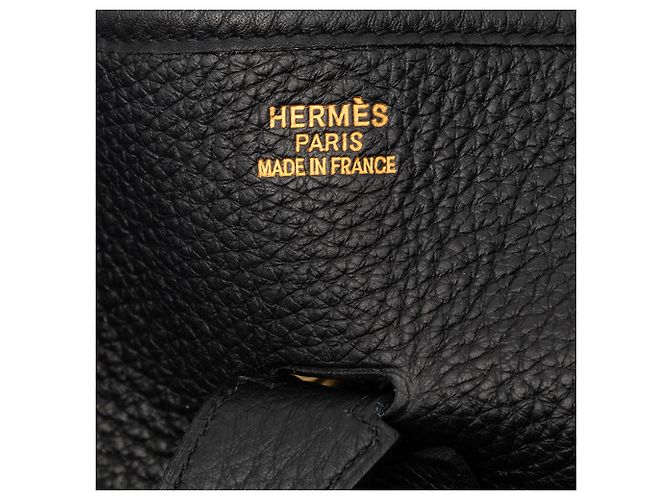 Hermès Evelyne 33 in Pelle Clemence Nera Nero - vista 5